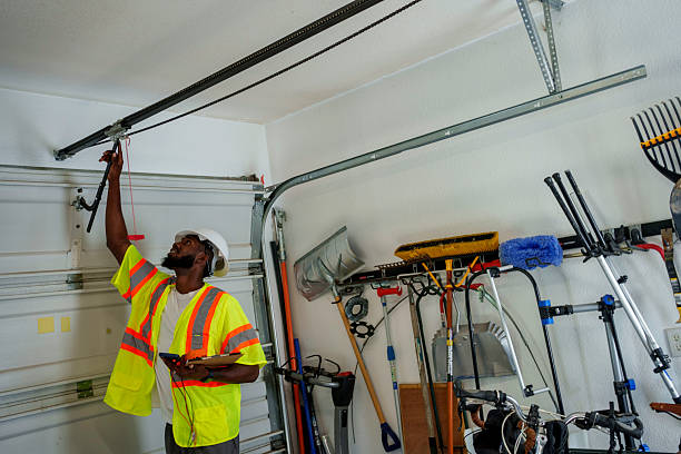 Professional Garage Door Roller Replacement technician working in Endicott, NY